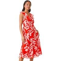 Petite Floral Frill Front Dress