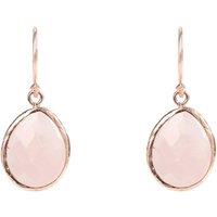 Latelita Women's Petite Drop Earrings Rose Quartz Rosegold in Pink