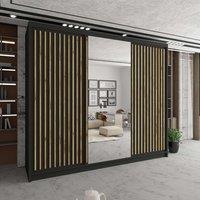 Stylish Sliding Wardrobe with Long LED Light 250cm x 217cm