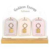 KDMD Set of 24 Goddess Talisman Keyrings on Display in Gold