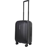 JLY Premium Cabin Suitcase with Laptop Pocket Nobel Grey Covestro Polycarbonate Shell 4 Wheel TSA Lock in Black | Size: Small