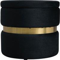 Black Upholstered Storage Ottoman Foot Rest