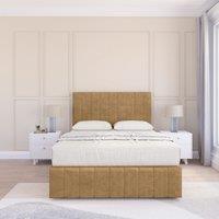 Sloomy California Plush Bed Set, No Drawers Mattress & 26 Headboard in Light Brown | Size: Super King