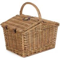 Red Hamper Wicker Slope-Sided Light Steamed Basket in Brown