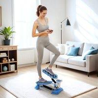 HOMCOM Portable Mini Stepper Step Machine for Home Gym Office Exercise Workout in Blue