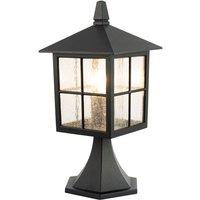 Happy Homewares Classic Matte Black Die-Cast Aluminium Metal Exterior Lantern Light Fitting