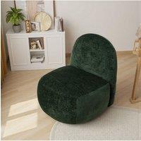 Dark Green Modern Chenille Upholstered Lounge Chair
