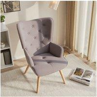 Flannel Upholstered Tufted Lounge Chair