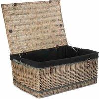 Red Hamper 72cm Antique Wash Rope Handled Trunk Picnic Basket in Taupe