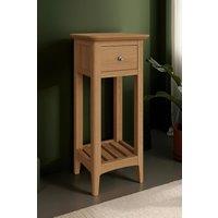 FWStyle Ready Assembled Natural Ash Wooden 1 Drawer Telephone Table in Brown