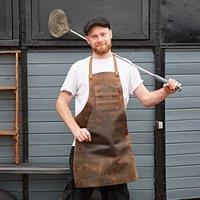Paper High Buffalo Leather Apron in Brown