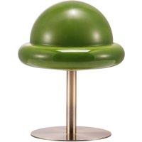 Happy Homewares Traditional Antique Brass Bankers Desk Lamp with Green Mushroom Glass Shade in Metallic Gold
