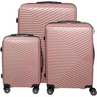 Lightweight Rose Gold Hard Shell ABS Suitcase Set Luggage Travel Trolley Set of 3 Cabin Cases