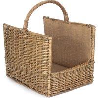 Red Hamper Wicker Antique Wash Open End Basket in Brown