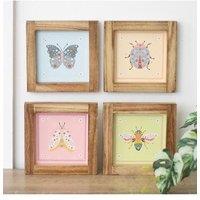 KDMD Set of 4 Floral Bug Framed Wall Art Prints