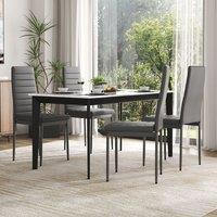 Set of 4 Linen Upholstered Dining Chairs