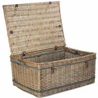 Red Hamper 72cm Antique Wash Rope Handled Trunk Picnic Basket in Brown