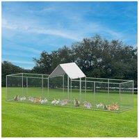 Metal Chicken Coop Run with PE Tarpaulin