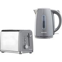 Daewoo 1.7L Kensington' Matching Jug Kettle & 2-Slice Toaster Set Pack in Grey