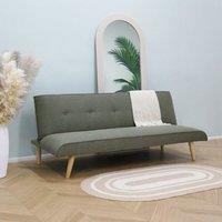 Home Garden Direct Lucca - Click clack Sofa Bed in Premium Textured Linen 3 Seater in Green