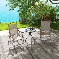 OUTSUNNY Folding Chairs Set, Breathable Mesh Fabric Seat, Mixed Brown | Size: 2 Pack