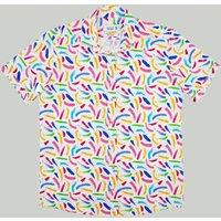 Double TWO Men's Brush Stroke Print Short Sleeve Shirt | Size: 4XL