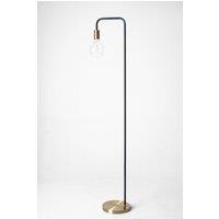 K LIVING Industrial Style Floor Lamp with an Antique Brass & Black Finish