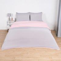 OHS Soft Coverless 10.5 TOG Duvet Set Pillowcase Quilted Cover in Light Pink | Size: Single