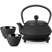 Gr8 Home Cast Iron 5 in 1 Japanese Style Teapot & Cups Set in Black