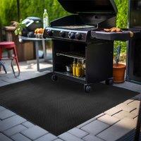 Nicoman HEX Rubber BBQ Floor Protection Mat 150cm x 90cm in Black | Size: 150 cm x 90 cm