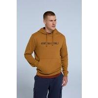 Animal Men's 'Driver' Lightweight Embroidered Logo Cotton Relaxed Hoodie in Mustard | Size: XS
