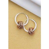 Otis Jaxon London Women's Nest Sterling Silver Huggie Hoop Earrings in Rose Gold