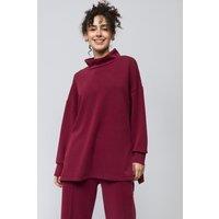 Dexia Women's Premium Modal Blend Funnel Neck Sweatshirt Burgundy | Size: Large