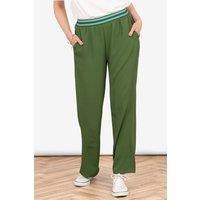 Sarta Women's Green Wide Leg Casual Trousers | Size: Medium
