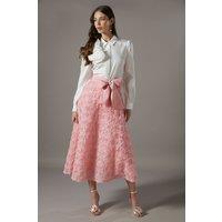 3D Flower Midi Skirt