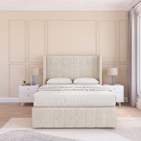 Melbourne Plush Wingback Bed Set ,2 Drawers & 54" Floor Standing Headboard