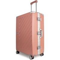 JLY Zipperless Polycarbonate Suitcase, Hard Shell, TSA Lock, 4 Wheels in Pink | Size: Small