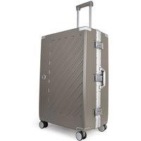 JLY Zipperless Polycarbonate Suitcase, Hard Shell, TSA Lock, 4 Wheels in Khaki | Size: Small