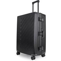 JLY Zipperless Polycarbonate Suitcase, Hard Shell, TSA Lock, 4 Wheels in Black | Size: Small
