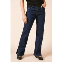 Dorothy Perkins Women's Straight Leg Jean With Side Split in Indigo | Size: 12