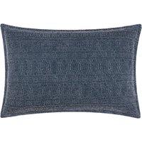 Yard Ramas Textured Jacquard 100% Cotton Cushion in Indigo | Size: 40 cm x 60 cm