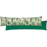 Furn . Lodge Wood Velvet Draught Excluder in Green