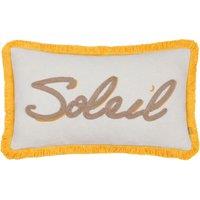 Furn Soleil Embroidered Cushion in Yellow | Size: 30 cm x 50 cm