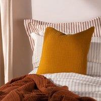 Yard Lark Muslin 100% Cotton Plain Cushion in Yellow | Size: 45 cm x 45 cm