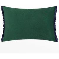 Wylder Tilly Velvet Frill Reversible Cushion in Bottle Green | Size: 40 cm x 60 cm
