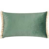 Wylder Tilly Velvet Frill Reversible Cushion in Duck Egg Blue | Size: 40 cm x 60 cm