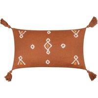 Furn Meare Embroidered 100% Cotton Cushion in Burnt Orange | Size: 30 cm x 50 cm