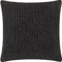 Yard Tryfan Textured 100% Cotton Cushion in Black | Size: 50 cm x 50 cm