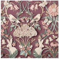 Fine Dcor Woodland Wallpaper in Plum