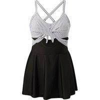 Cutout Skirted One-Piece Swimsuit with Crisscross Tie-Back